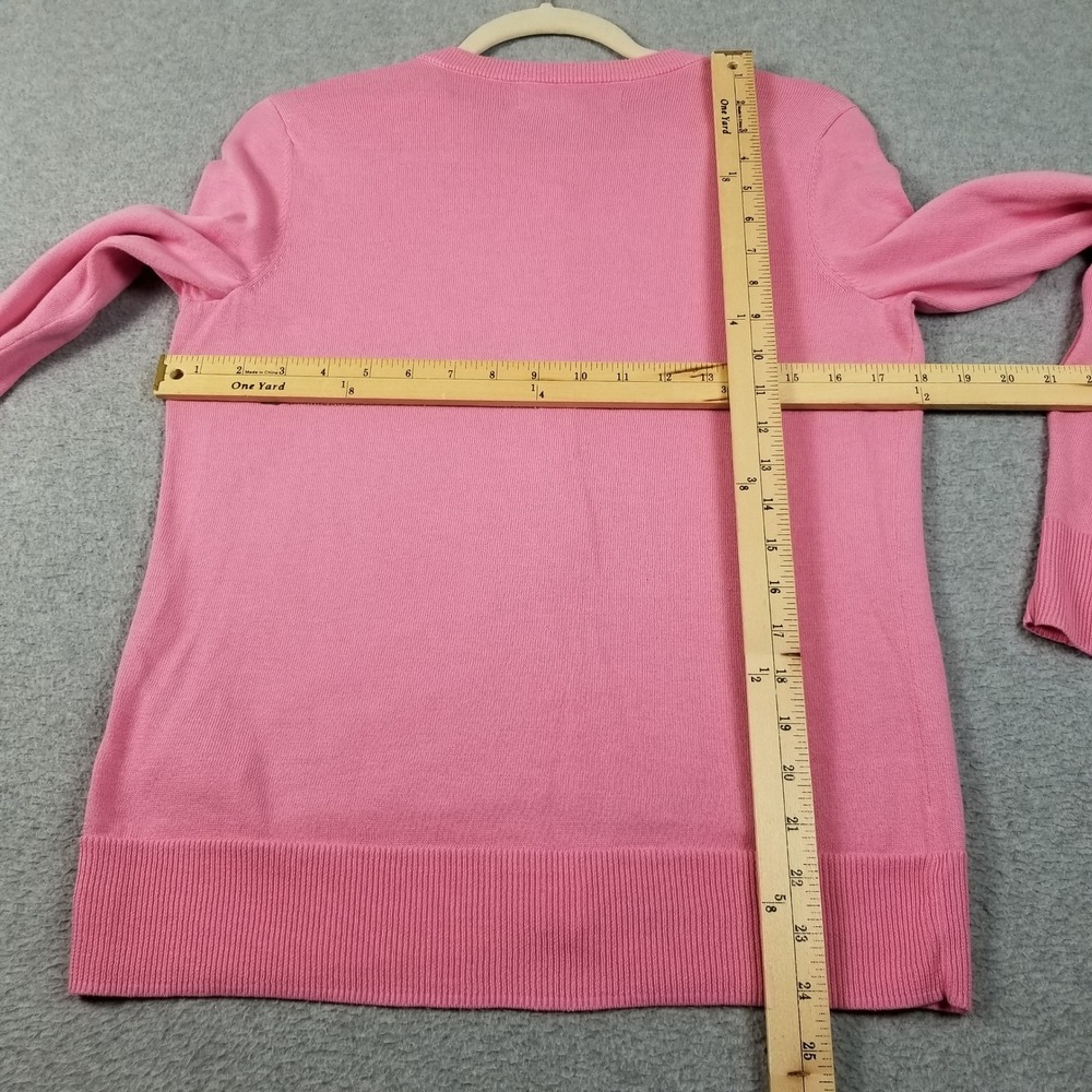 Amazon Essentials Cardigan Sweater Womens Medium M Pink Button Up Crew Neck Knit - Picture 6 of 10